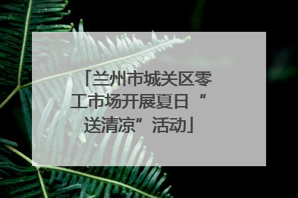 兰州市城关区零工市场开展夏日“送清凉”活动