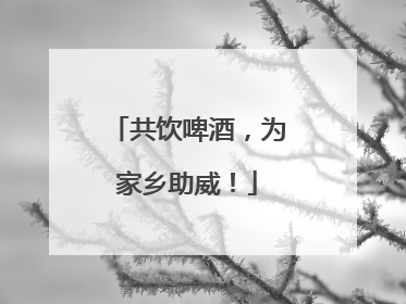 共饮啤酒，为家乡助威！
