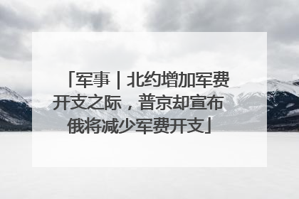 军事｜北约增加军费开支之际，普京却宣布俄将减少军费开支