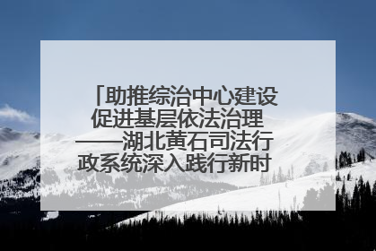 助推综治中心建设 促进基层依法治理——湖北黄石司法行政系统深入践行新时代枫桥经验