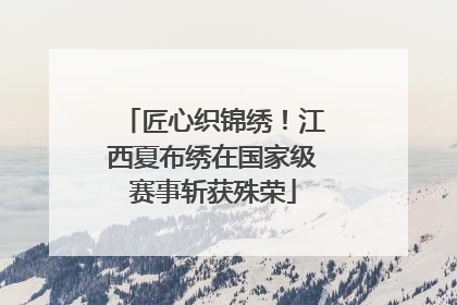 匠心织锦绣！江西夏布绣在国家级赛事斩获殊荣