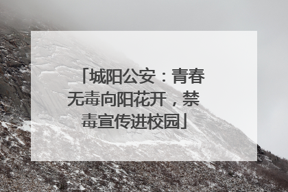城阳公安：青春无毒向阳花开，禁毒宣传进校园