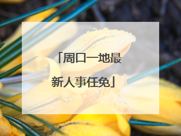 周口一地最新人事任免