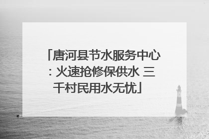 唐河县节水服务中心：火速抢修保供水 三千村民用水无忧