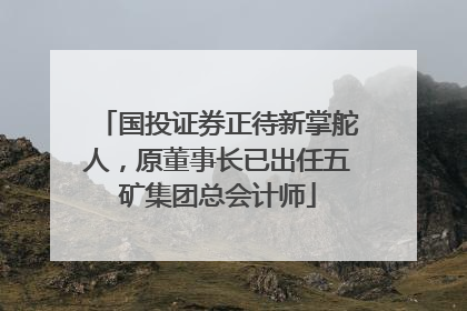 国投证券正待新掌舵人，原董事长已出任五矿集团总会计师