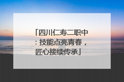 四川仁寿二职中：技能点亮青春，匠心接续传承