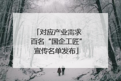 对应产业需求 百名“国企工匠”宣传名单发布