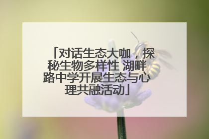 对话生态大咖，探秘生物多样性 湖畔路中学开展生态与心理共融活动