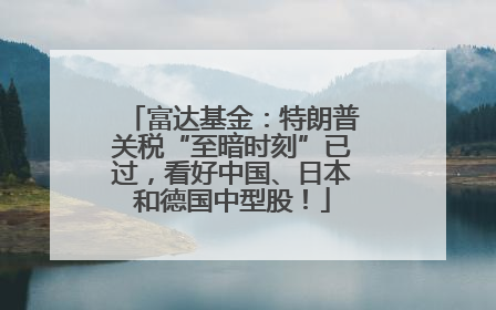 富达基金：特朗普关税“至暗时刻”已过，看好中国、日本和德国中型股！