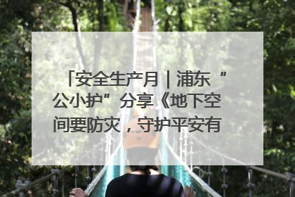 安全生产月｜浦东“公小护”分享《地下空间要防灾，守护平安有我在》安全谣