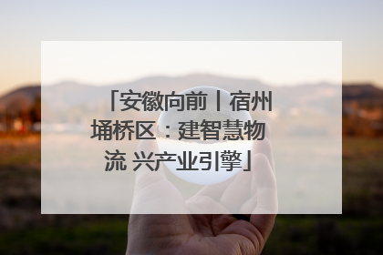 安徽向前丨宿州埇桥区：建智慧物流 兴产业引擎
