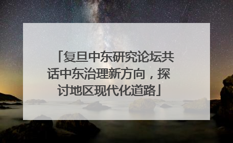 复旦中东研究论坛共话中东治理新方向，探讨地区现代化道路