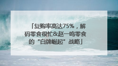 复购率高达75%，解码零食很忙&赵一鸣零食的“白牌崛起”战略