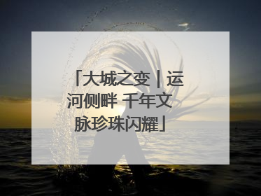 大城之变｜运河侧畔 千年文脉珍珠闪耀