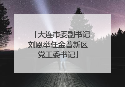 大连市委副书记刘恩举任金普新区党工委书记