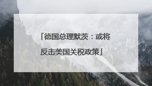 德国总理默茨：或将反击美国关税政策