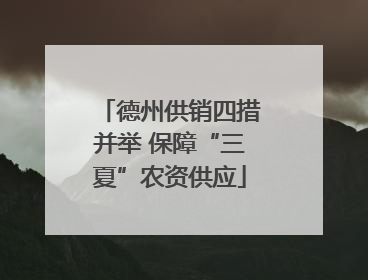 德州供销四措并举 保障“三夏”农资供应