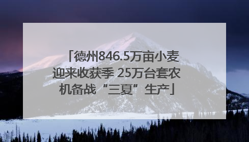 德州846.5万亩小麦迎来收获季 25万台套农机备战“三夏”生产
