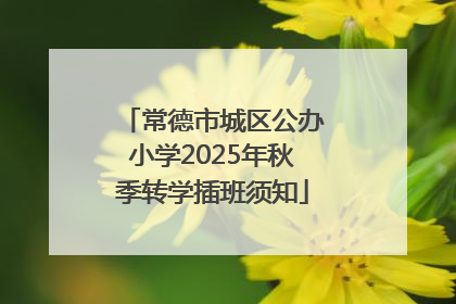 常德市城区公办小学2025年秋季转学插班须知