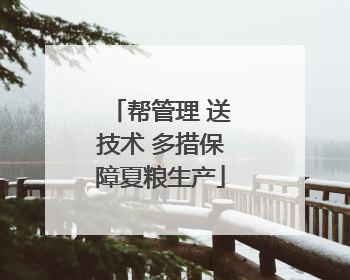 帮管理 送技术 多措保障夏粮生产