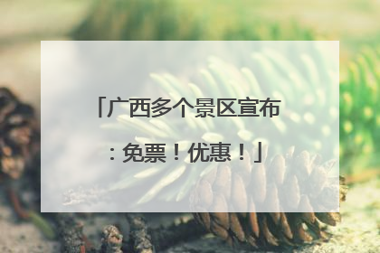 广西多个景区宣布：免票！优惠！