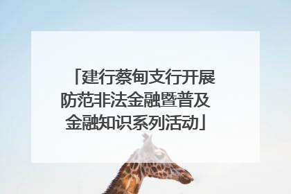 建行蔡甸支行开展防范非法金融暨普及金融知识系列活动