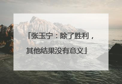 张玉宁：除了胜利，其他结果没有意义