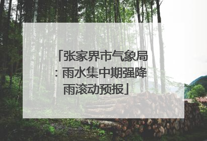 张家界市气象局：雨水集中期强降雨滚动预报