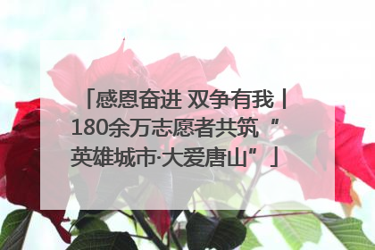感恩奋进 双争有我丨180余万志愿者共筑“英雄城市·大爱唐山”