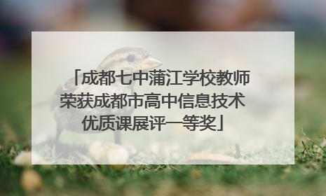 成都七中蒲江学校教师荣获成都市高中信息技术优质课展评一等奖