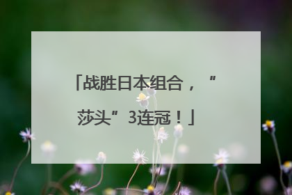 战胜日本组合，“莎头”3连冠！