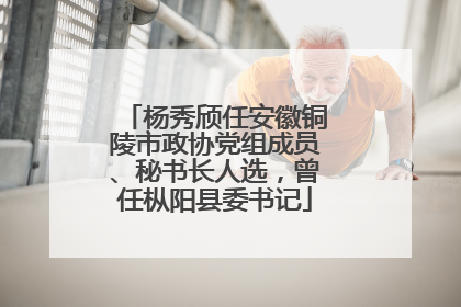 杨秀颀任安徽铜陵市政协党组成员、秘书长人选，曾任枞阳县委书记