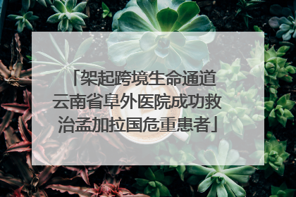 架起跨境生命通道 云南省阜外医院成功救治孟加拉国危重患者