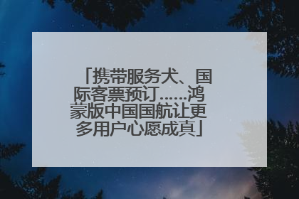 携带服务犬、国际客票预订……鸿蒙版中国国航让更多用户心愿成真