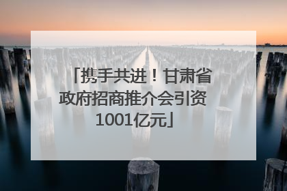 携手共进！甘肃省政府招商推介会引资1001亿元