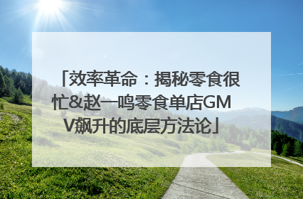 效率革命：揭秘零食很忙&赵一鸣零食单店GMV飙升的底层方法论