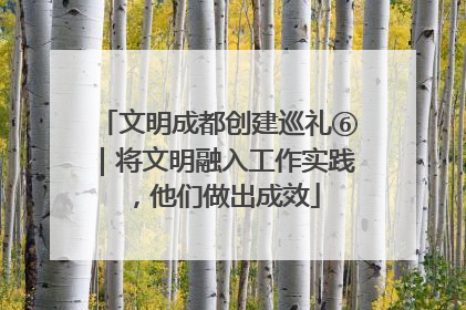 文明成都创建巡礼⑥｜将文明融入工作实践，他们做出成效
