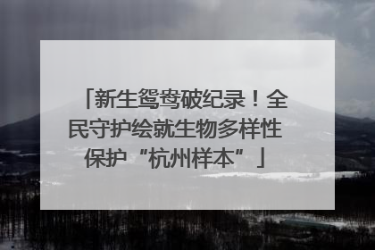 新生鸳鸯破纪录！全民守护绘就生物多样性保护“杭州样本”