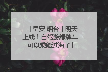 早安 烟台｜明天上线！自驾游绿牌车可以乘船过海了