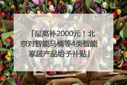 最高补2000元！北京对智能马桶等4类智能家居产品给予补贴