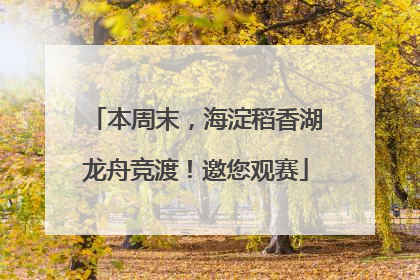 本周末，海淀稻香湖龙舟竞渡！邀您观赛
