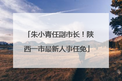 朱小青任副市长！陕西一市最新人事任免