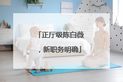 正厅级陈白薇，新职务明确