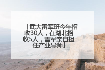 武大雷军班今年招收30人，在湖北招收5人，雷军亲自担任产业导师