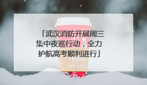 武汉消防开展周三集中夜巡行动，全力护航高考顺利进行