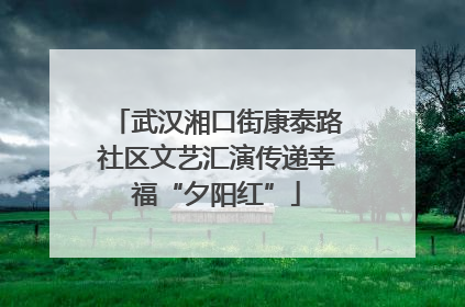 武汉湘口街康泰路社区文艺汇演传递幸福“夕阳红”