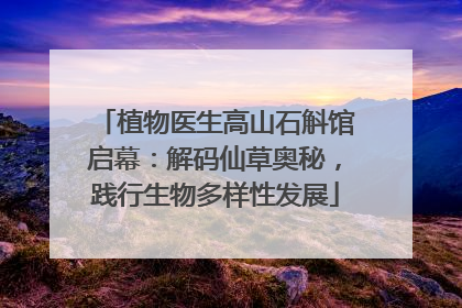 植物医生高山石斛馆启幕：解码仙草奥秘，践行生物多样性发展