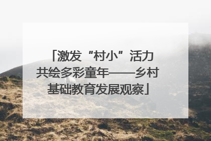 激发“村小”活力 共绘多彩童年——乡村基础教育发展观察