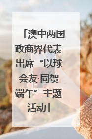 澳中两国政商界代表出席“以球会友·同贺端午”主题活动