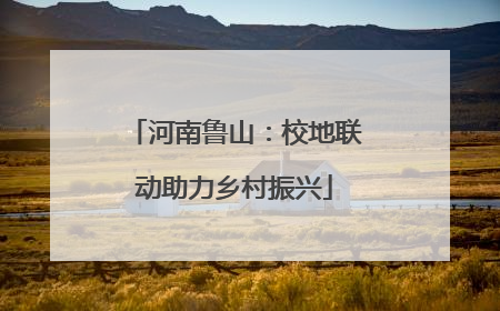 河南鲁山：校地联动助力乡村振兴